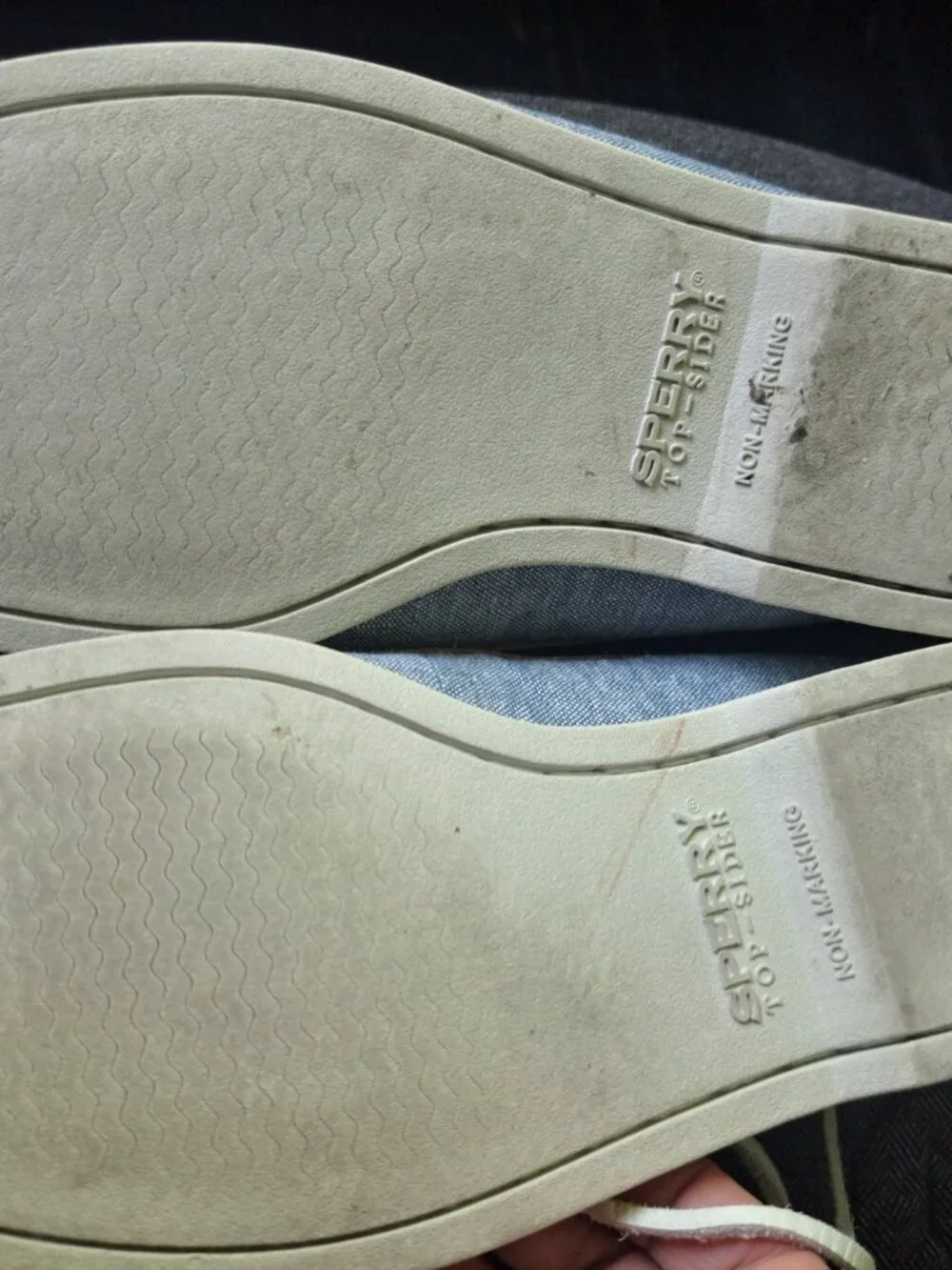 Sperry Men's Authentic Original 2-Eye boat shoes featuring a distinct chambray